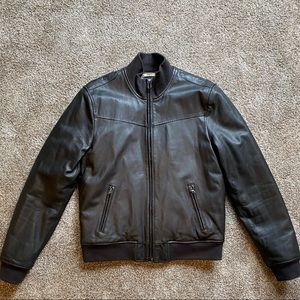 Armani Jeans Black Leather Jacket